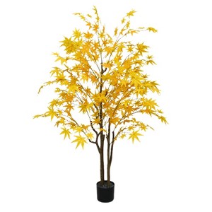 GustoWave Artificial Maple Tree,Large Artificial Maple Tree in Pot with Planting Vessel,Large Maple Maple Tree Artificial Plant Autumn Horn Decor - 1 of 4