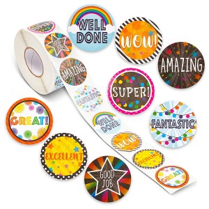 Bright Creations 1000 Pieces 1.5" Motivational Classroom Reward Stickers for Kids, Student Awards, Teachers Supplies, 1 Roll - 1 of 4