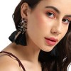 SOHI Women's Onyx Black Crystal Tassel Drop Earrings - 4 of 4