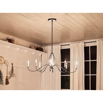 Freesia 44" 8-Light Anvil Iron Candle Chandelier