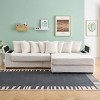 L Shaped Corduroy Sofa with Storage Armrests,4 Seat Sofa with Reversible Chaise Lounge for Living Room,Corduroy Sofa with Cup Holders-Koiai - 2 of 4