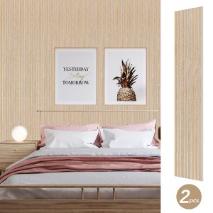Wood Slat Wall Panel –Real Veneer MDF with PET Felt Backing, Flat Surface Sound-Absorbing Grille for Studio, Living Room, Piano Room - 1 of 4