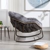 Lyngins Modern Indoor&Outdoor Leisure Rattan Rocking Chair with Padded Cushion,Comfy Accent Chair for Living Room,Garden - 3 of 4