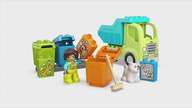 LEGO DUPLO Town Recycling Truck Toddler Building Toy Set 10987, 2 of 9, play video