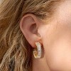 14K Gold Plated CZ Hoop Earrings for Women, Lightweight Chunky Hypoallergenic Hoops - 4 of 4