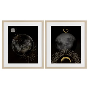 Stupell Industries Celestial Gold Sun and Moon , Brown, 17" x 21" - 1 of 4