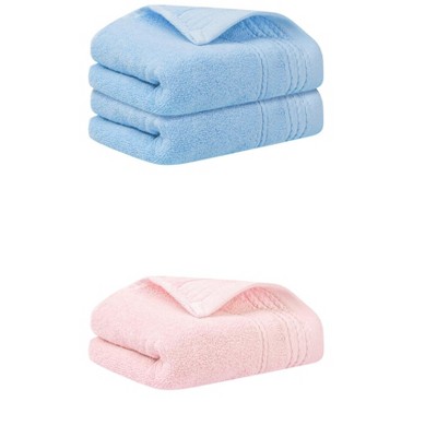REGALWOVEN 3 Pack Solid Striped Soft Absorbent Bathroom Hand Towels for Hand, Face 14" x 30"