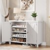 GustoWave Shoe Cabinet with Doors, Farmhouse 35'' Shoe Storage Cabinet, 4-Tier Entryway Shoe Storage, Large Shoe Organizer Cabinet for Hallway, White - 4 of 4