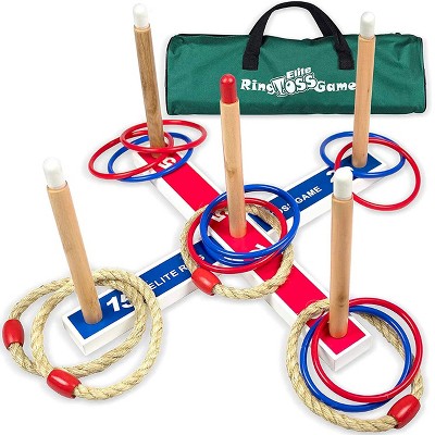 Photo 1 of Elite Sportz Ring Toss Games For Kids, Indoor and Outdoor Play - Red, White and Blue