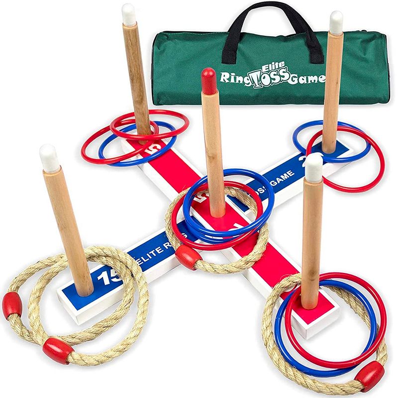 Elite Sportz Ring Toss Games For Kids, Indoor and Outdoor Play - Red, White and Blue, 1 of 7