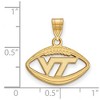 Black Bow Jewelry 14k Yellow Gold Plated Sterling Silver Virginia Tech Hokies NCAA Pendant - 2 of 3