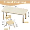 Kids Table and Chair Set, Height Adjustable Toddler Table for Ages 2-10, Non-Slip Legs, Arts Crafts Table, Children Activity Table for Daycare Home - 3 of 4