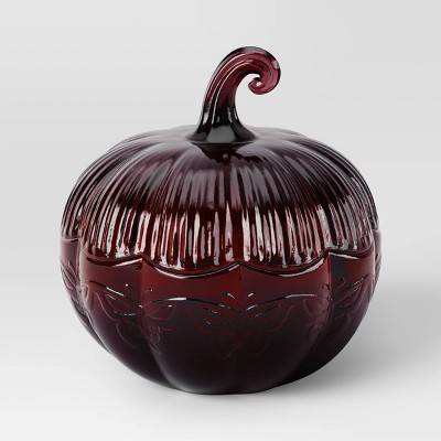 Large Halloween Glass Pumpkin Burgundy - Threshold™