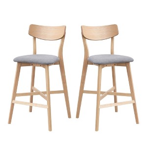 NicBex Dining Chairs Set of 2 Upholstered Chair Mid-Century Modern Chair with Wood Legs, Fabric Accent Suitable for Kitchen, Bedroom - 1 of 4