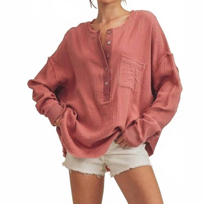 Women's Marjorie Pullover With Buttons - AEMI + CO