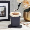 2 Pack Faux Leather Eyeglass Holder Stand with Plush Lining for Desk, Nightstand (4.5 x 5 In) - 2 of 4