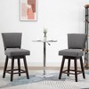 Swivel Bar Stools Set of 2, Counter Height Barstools Seat Height with Back, Rubber Wood Legs and Footrests, for Kitchen Pub, Gray - 3 of 4