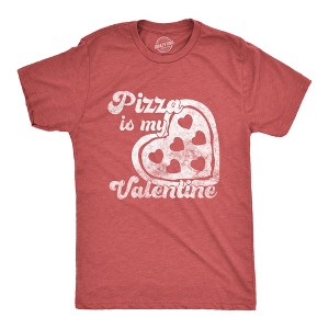 Mens Pizza Is My Valentine T Shirt Funny Valentines Day Saying - Crazy Dog Men's T Shirt - 1 of 4