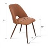 Panipeachy Upholstered Dining Chairs Set of 4, Mid-Century Modern Kitchen Chair with Walnut Finish Metal Legs - 3 of 4