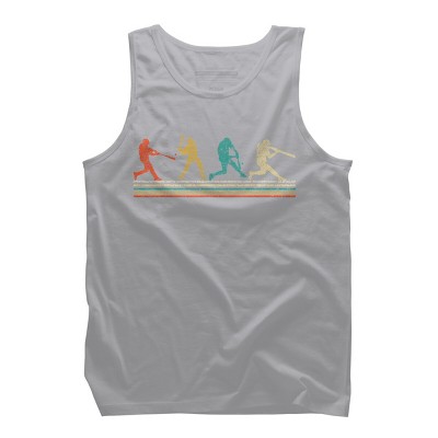 Men's Design By Humans Vintage Distressed Baseball Swing By LuckyCharm99 Tank Top