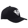 Superman White Logo Black Snapback Hat - 3 of 4