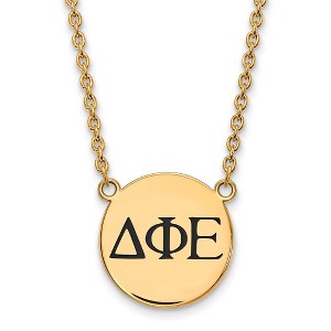 Black Bow Jewelry 14k Yellow Gold Plated Sterling Silver Delta Phi Epsilon Greek Life Necklace 18 Inch - 1 of 4