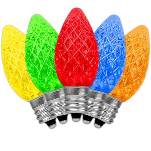 Novelty Lights C7 LED Faceted Christmas Replacement Bulbs Dimmable 25 Pack - 1 of 4