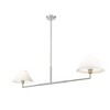 Leila 2-Light Linear Chandelier - Modern Steel Design with White Linen Shades - 4 of 4