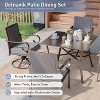 ALAULM 5 Piece Patio Dining Set Outdoor Patio Furniture Set, Woven Rattan Back Chairs and Square Metal Dining Table with Umbrella Cutout , Grey - 2 of 4