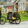 Skyzone Yellow Dog Bike Trailer & Stroller: Mesh Windows, Safety Leash, Reflectors, Quick-Release - 2 of 4