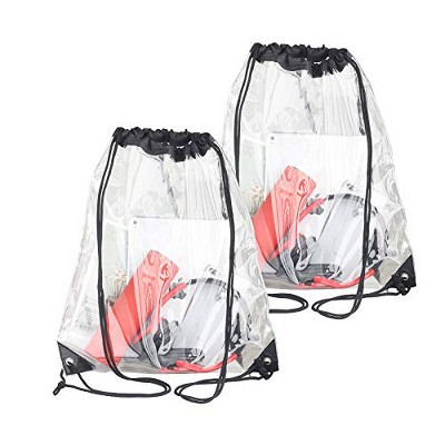 Generic 2 Pieces Clear Drawstring Bags, Waterproof Small Clear Bag f