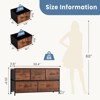 GlasFlength Decorative Storage Cabinets Tall Dresser Fabric Storage Tower ,5 Drawers Wood Top for Kid Room, Nursery, Brown 39.4"*11.8"*20.9" - image 2 of 4