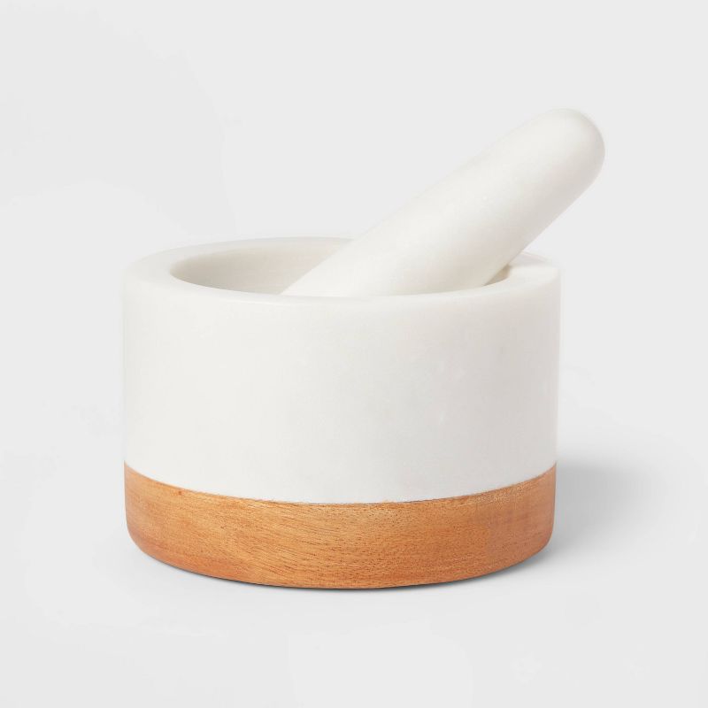 Marble/Wood Mortar and Pestle - Threshold&#8482;, 1 of 5