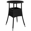 vidaXL Garden Table Black Poly rattan Standard Lightweight - 2 of 4