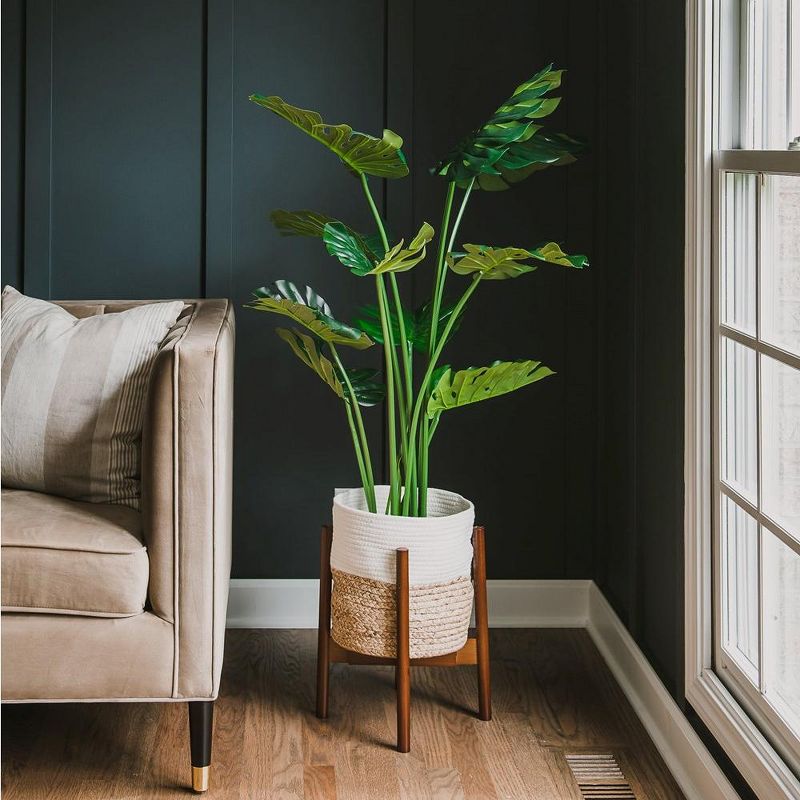 Forever Leaf 48" Artificial Monstera Artificial Plant in Black Pot, Indoor Artificial Plant for Home Decor, 1 of 7