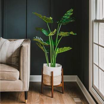 Forever Leaf 48" Artificial Monstera Artificial Plant in Black Pot, Indoor Artificial Plant for Home Decor