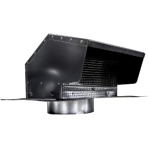 Builder's Best Galvanized Steel Roof Vent Cap, Damper & Removable Screen, 4" Diameter Collar, Powder Coated Finish & Pre-Drilled Holes for Mounting - 1 of 3