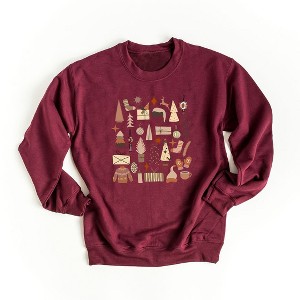 Simply Sage Market Women's Graphic Sweatshirt Boho Neutral Christmas Chart - 1 of 3