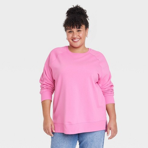 Women's Cropped Hooded Zip-up Sweatshirt - Universal Thread™ Pink