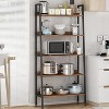 67 Inch Tall Bookshelf, 5-Tier Bookcase with Open Shelves, Farmhouse Wood Storage Rack with Adjustable Feet, Book Shelf Organizer for Living Room - 3 of 4