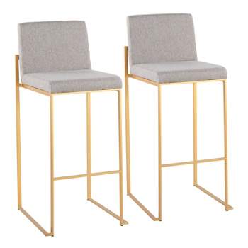 Set of 2 FujiHB Polyester/Steel Barstools Gold/Gray - LumiSource