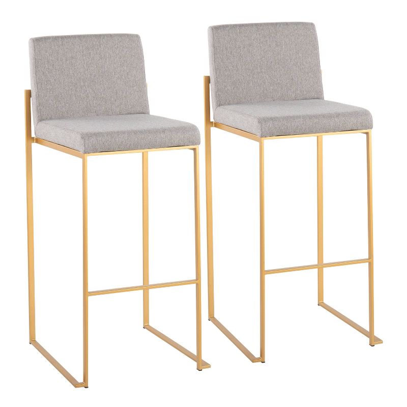 Set of 2 FujiHB Polyester/Steel Barstools Gold/Gray - LumiSource, 1 of 10