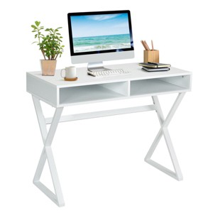 Costway Modern Computer Desk Writing Desk Makeup Vanity Table Storage - 1 of 4