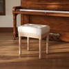 Bencmate Accent Chairs, Vanity Chair Ottoman Foot Rest, Makeup Vanity Stool for Makeup Room, Foot Stool for Living Room, White, 13"*17.3"*18" - 3 of 4