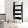 SEVOBAL Decorative Bookshelf 5 Tier Ladder Wood Frame Bookcase Storage Organizer for Modern Spaces, Black, 13"*24"*55" - 3 of 4