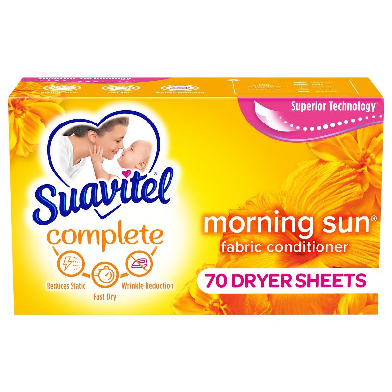 Suavitel Complete Scented Fabric Conditioner Dryer Sheets for Laundry - Morning Sun - 70 ct, 1 of 12