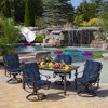 ARDEN Outdoor Midback Chair Cushion, 18 x 16.5, Rain-Proof, Fade Resistant Sapphire Liberty Mosaic - 3 of 4