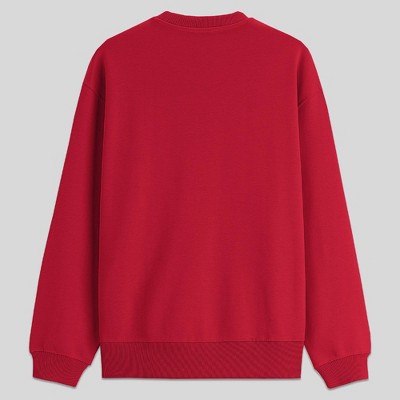 Men's Stranger Things WSQK Fleece Pullover Sweatshirt - Red