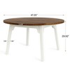 Resenkos Dining Table, Living Room Table,47-inch Dining Table, Round Farmhouse Kitchen Table for 4-6,Brown & White - 2 of 4