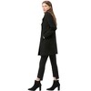 Allegra K Women's Notched Lapel Double Breasted Long Trench Coat - 4 of 4